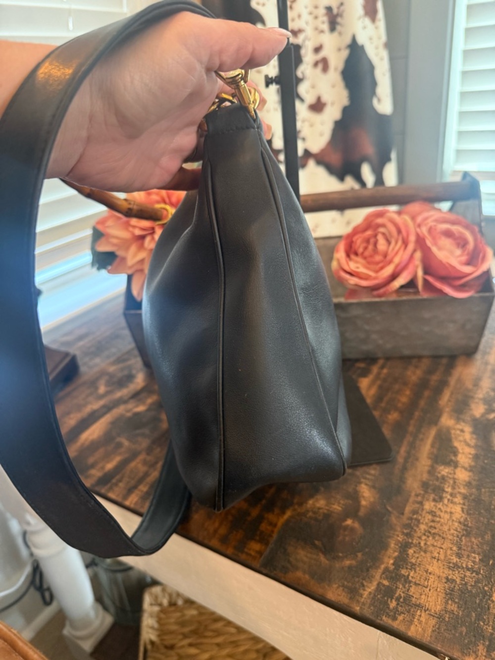 Black Authentic Gucci Leather 2-Way Bamboo Bag w/COA - Picture 6 of 13